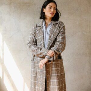 NWT ABLE - Marie Brushed Plaid Overcoat